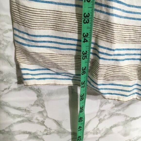 J.JILL 100% LINEN STRIPE TANK DRESS POCKETS M PETITE Luxury Sustainable Capsule - Picture 7 of 9